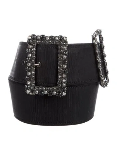 Pre-owned Lanvin Crystal Embellishments Waist Belt In Black