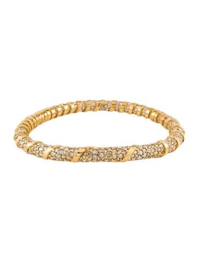 Pre-owned Lanvin Crystal Hinged Choker Necklace, 17" In Multi
