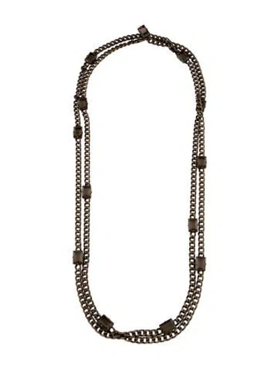 Pre-owned Lanvin Crystal Long Necklace, 68" In Multicolor