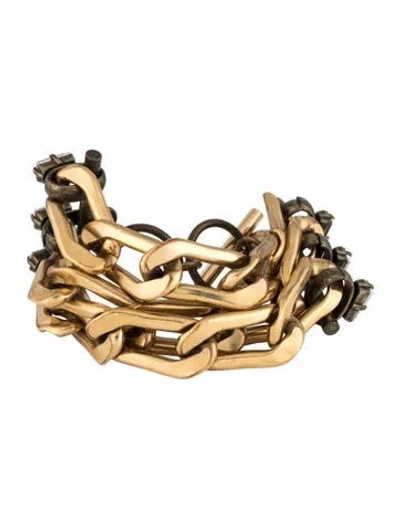 Pre-owned Lanvin Crystal Multi-strand Bracelet, 7" In Multicolor