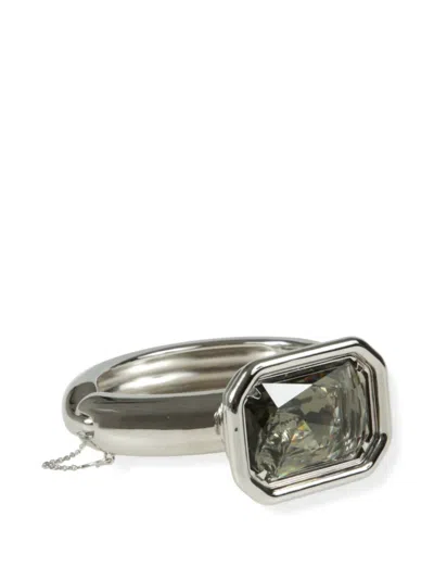 Lanvin Crystal-embellished Bangle Bracelet In Silver