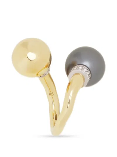 Lanvin Crystal-embellished Sphere Ring In Gold