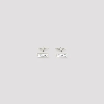 Lanvin Cubic Strass Cufflinks In Silver