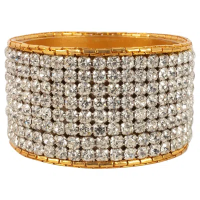 Pre-owned Lanvin Cuff Bracelet Set With Rhinestones In Multi