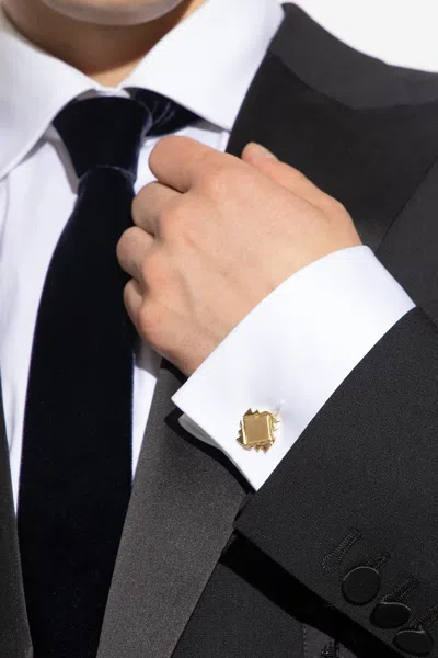 Lanvin Cufflinks With Matte Finish In Gold