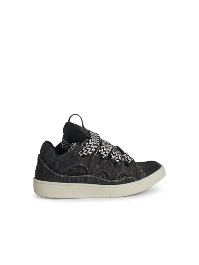 Lanvin 'curb' Black Denim Sneakers Men