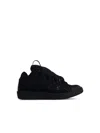 Lanvin Curb Black Leather Blend Sneakers In Black