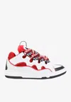 Lanvin Leather Curb Sneakers For Women In White