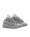Lanvin Curb Chunky Leather Sneakers In Gray