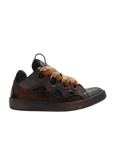 LANVIN CURB DISTRESSED CHUNKY SNEAKERS