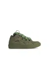 Lanvin Curb' Green Leather Blend Sneakers In Vert De Gris