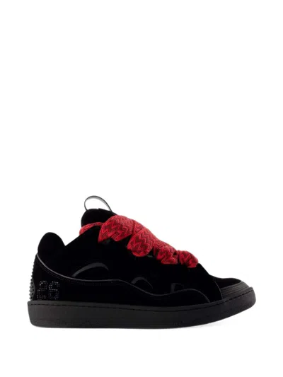 Lanvin Curb Jersey Low-top Sneakers In Black