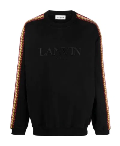 LANVIN LANVIN CURB LACE EMBELLISHED CREWNECK SWEATSHIRT