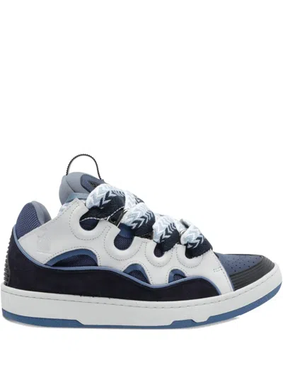 LANVIN CURB LACE-UP PERFORATED SNEAKERS
