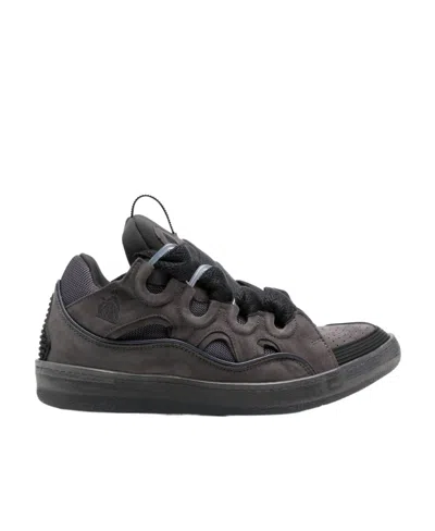 Lanvin Curb Lace-up Sneakers In Black