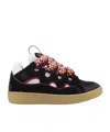 Lanvin 10mm Curb Leather Low Top Sneakers In Multi