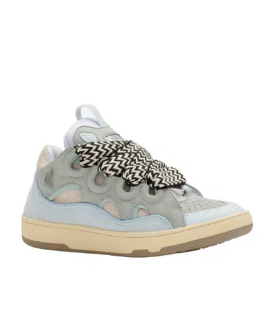 LANVIN ROUND-TOE LACE-UP SNEAKERS