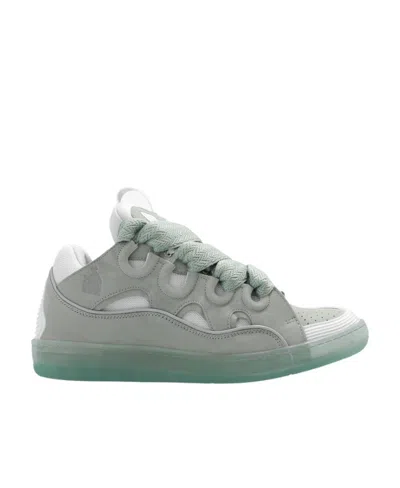 Lanvin Curb Lace-up Sneakers In Gray