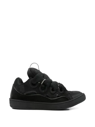 Lanvin Curb Lace-up Sneakers In Black