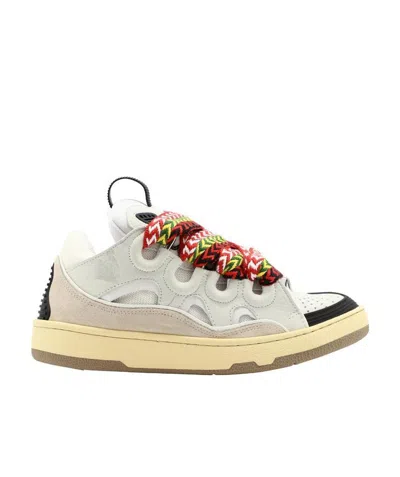 LANVIN LANVIN CURB PANELLED LACE-UP SNEAKERS