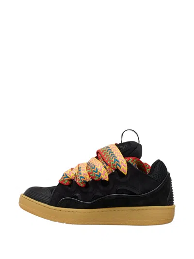 Lanvin Curb Lace-up Sneakers In Black