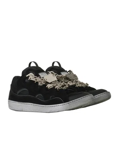 Lanvin Curb Lace-up Sneakers In Blue