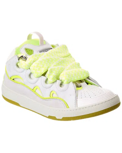 LANVIN LANVIN CURB LEATHER & MESH SNEAKER