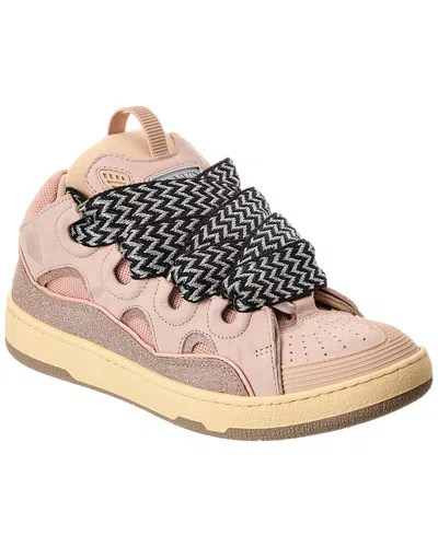 LANVIN LANVIN CURB LEATHER & MESH SNEAKER
