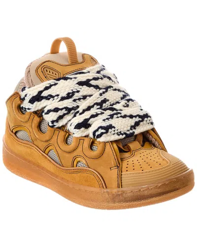 LANVIN LANVIN CURB LEATHER & MESH SNEAKER