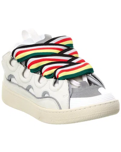Lanvin Curb Leather & Mesh Sneaker In White