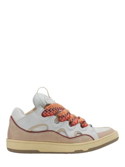 Lanvin Curb Leather Sneakers In Multi