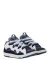 Lanvin Black Leather-polyester Sneaker In Blue