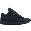 Lanvin Curb Leather Sneakers In Blue