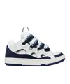 Lanvin Curb Leather Sneakers In Blue