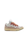 Lanvin Curb Leather Sneakers In Neutral