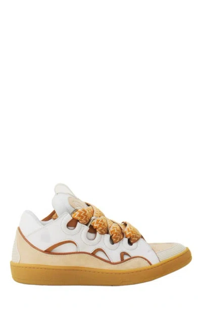 Lanvin Curb Leather Sneakers In Multi