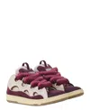 Lanvin Curb Leather Sneakers In Purple