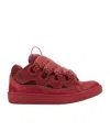 Lanvin Curb Leather Sneakers In Red