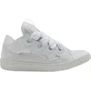 Lanvin Curb Leather Sneakers In White