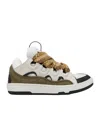 Lanvin Curb Leather Sneakers In White