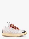 Lanvin Curb Leather Sneakers With Multicolor Laces