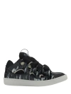 Lanvin Curb Leather Sneakers With Sparkles