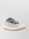 Lanvin Suede Leather Curb Sneakers Men In Blue