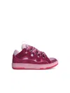 Lanvin Leather Blend Sneakers Featuring Contrast Stitching In Pink