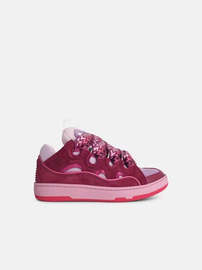 Lanvin 'curb' Lilac Leather Blend Sneakers In Multi