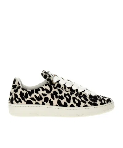 Lanvin Curb Lite Leopard-printed Sneakers In White