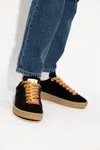 Lanvin Lite Curb Sneakers In Suede Color Black In Black
