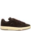 Lanvin Curb Lite Suede Low-top Sneakers In Brown