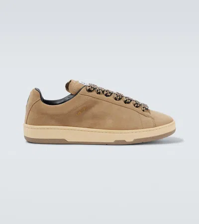 Lanvin Curb Lite Suede Sneakers In Nude