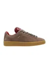 Lanvin Curb Lite Suede Sneakers In Brown